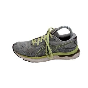 Asics Gel-Nimbus 24 Shoes Womens Size 9 Gray Yellow Running Sneakers 1012B201